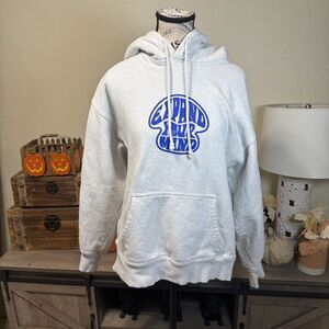 Aritzia TNA Cozy Boyfriend Hooded Sweatshirt "Expand Your Mind" Gray Sz S Casual